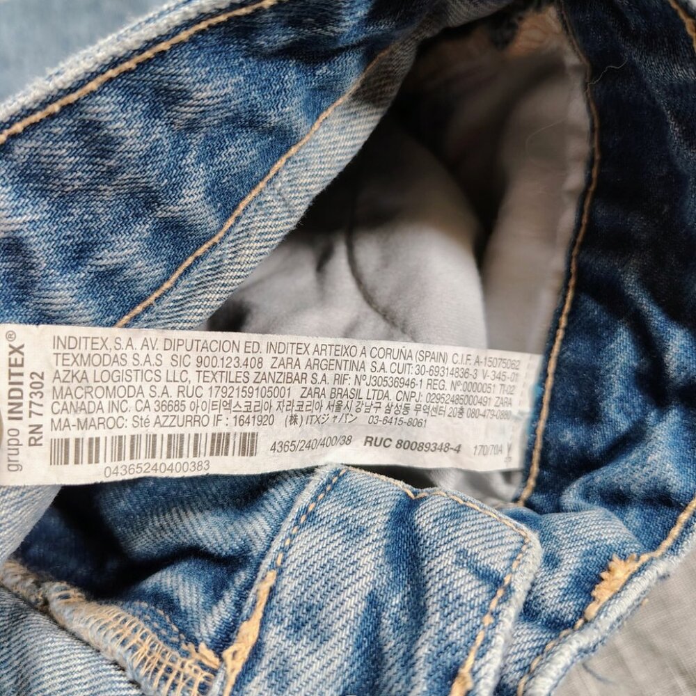 Zara Blue Straight Leg Jeans - Picture 11 of 13